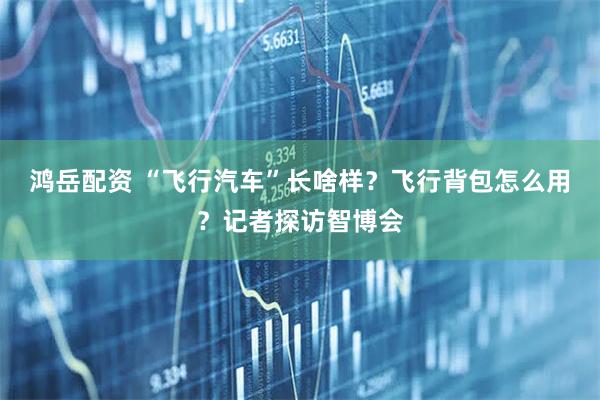 鸿岳配资 “飞行汽车”长啥样？飞行背包怎么用？记者探访智博会